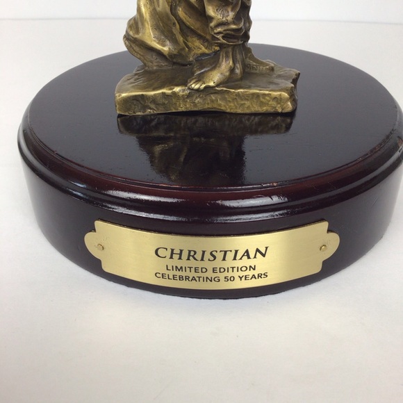 Brass Christian statue of Mother & Child on base - Picture 3 of 13